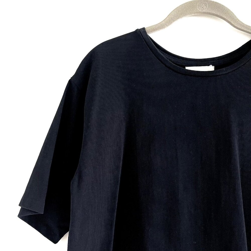 NWOT Loulou Studio Black Lipari Cotton Jersey T-Shirt Size M - Picture 7 of 9